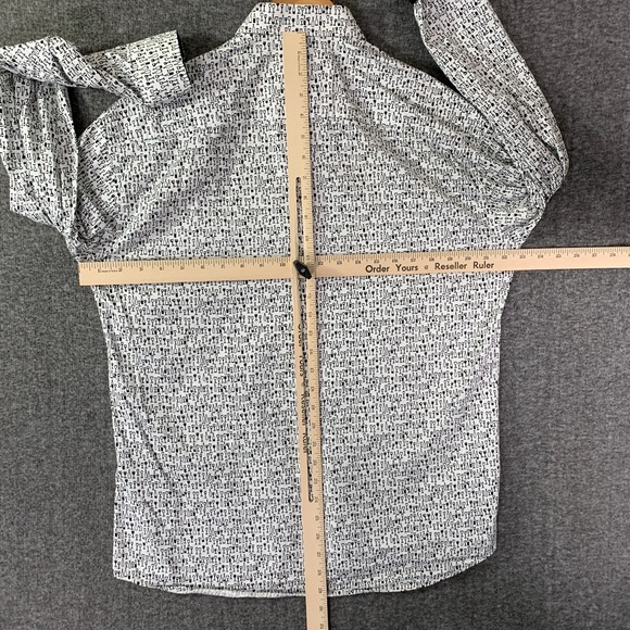 Maceeo Shirt Men Large Fibonacci Drinks White Flip Cuff Grometric Party Bold - Picture 7 of 11